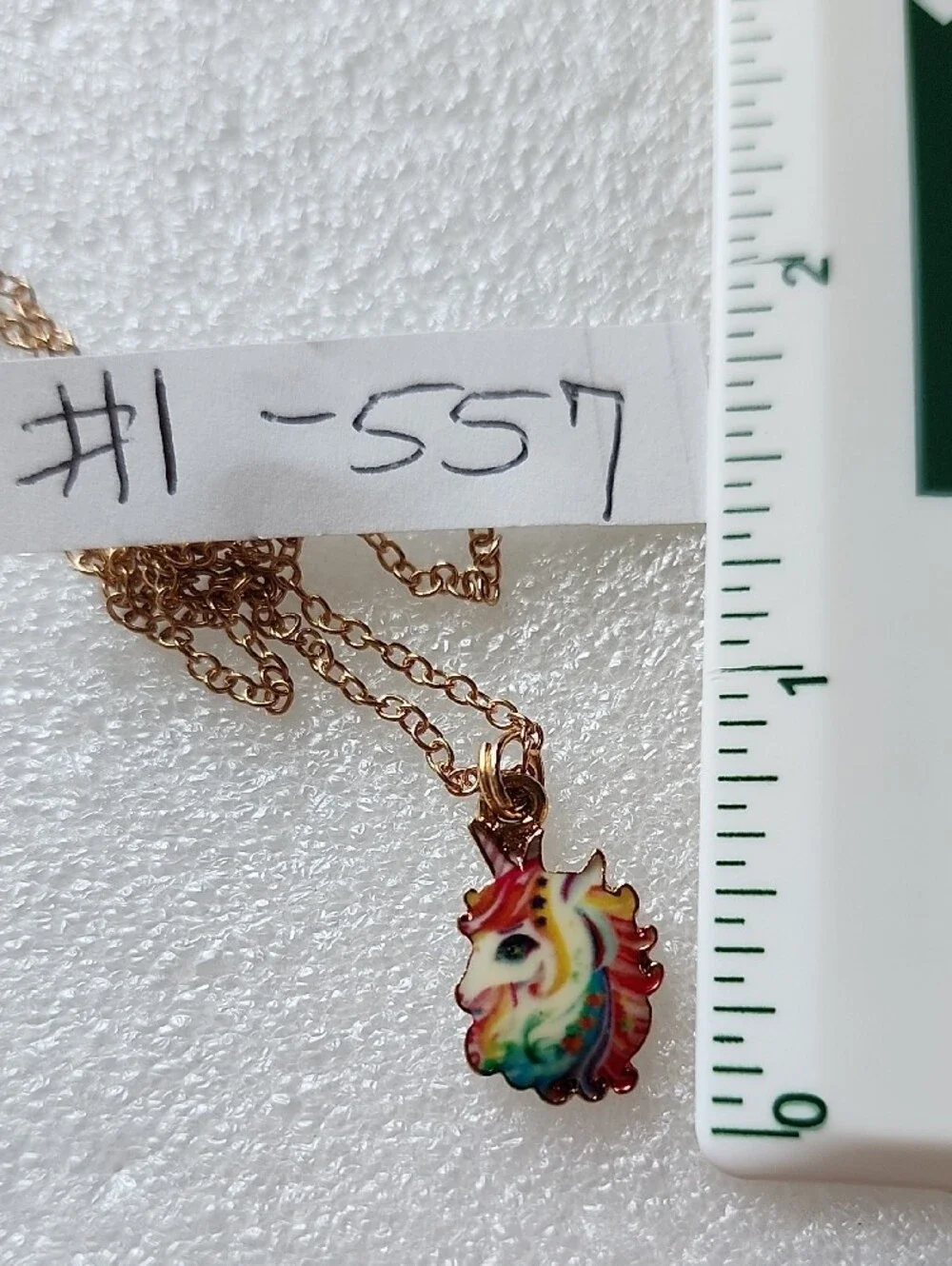 Hand Crafted Multicolor Enamel Unicorn Pendant Necklace